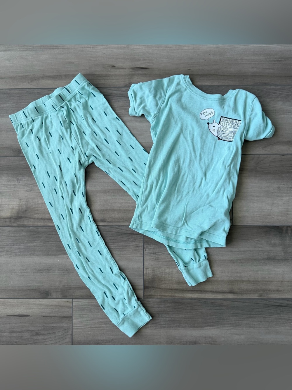 Old Navy Light Aqua Hedgehog Two-Piece Pajama Set